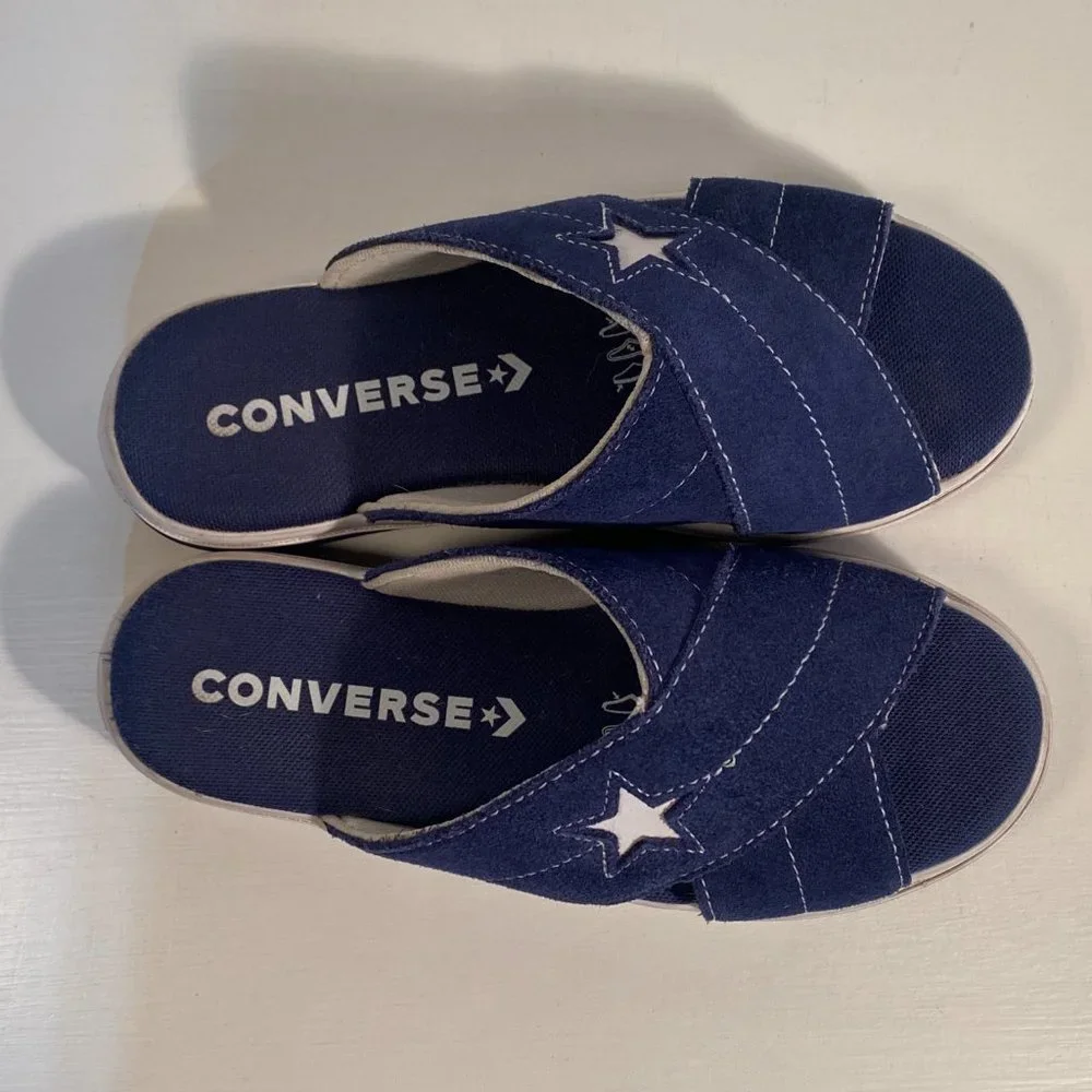Converse One Star Slip on Blue Slide Sandals Women Size 5 - Picture 5 of 8